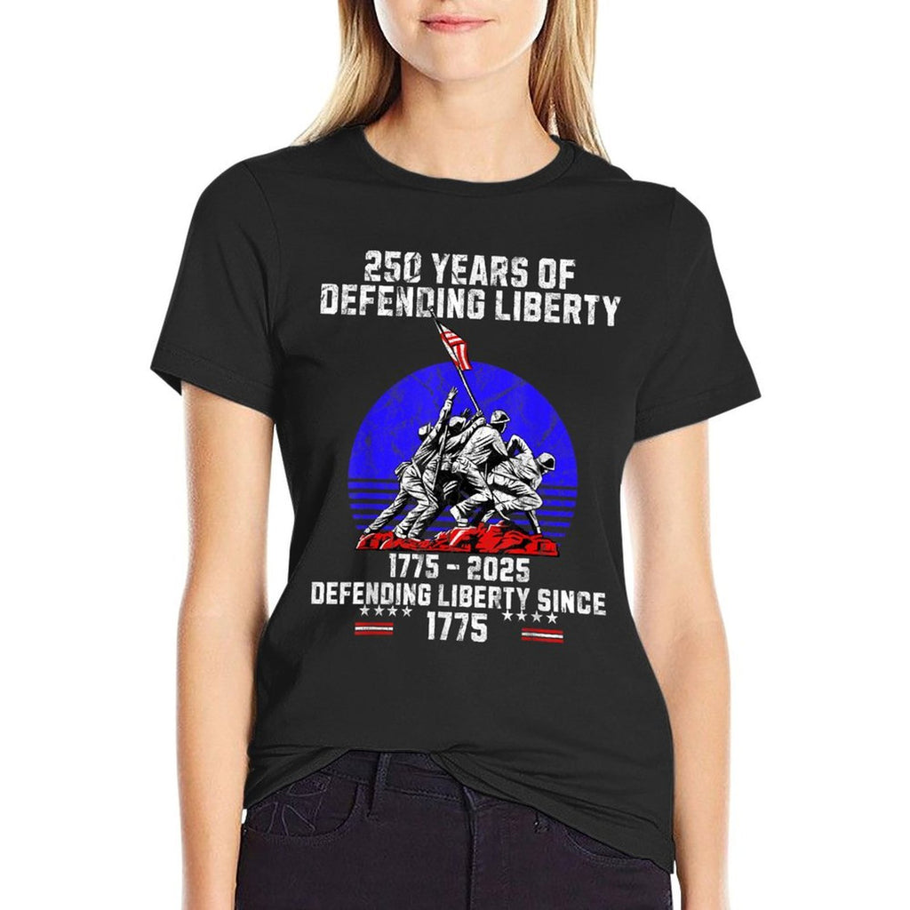 Patriotic USA Army Us Military Parade 250th Anniversary 2025  Summer-ready Fabric T-Shirt
