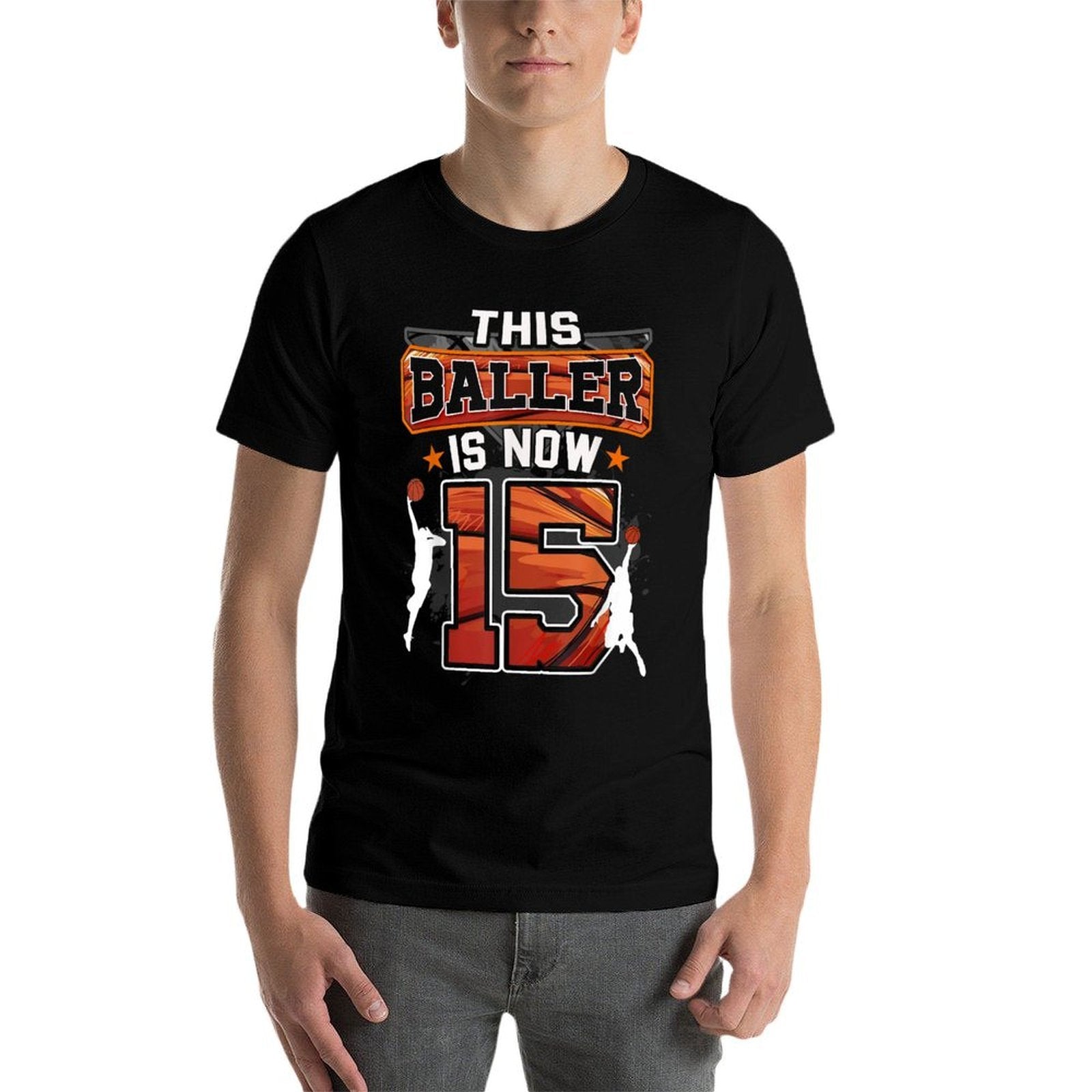 This Baller Is Now 15 Basketball Kids Boys 15th Birthday  Soft T-Shirt