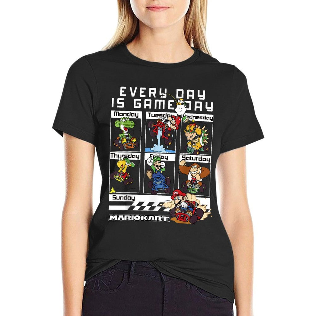 Mario Kart Everyday Is Game Day Group Shot Graphic  Stretchy T-Shirt
