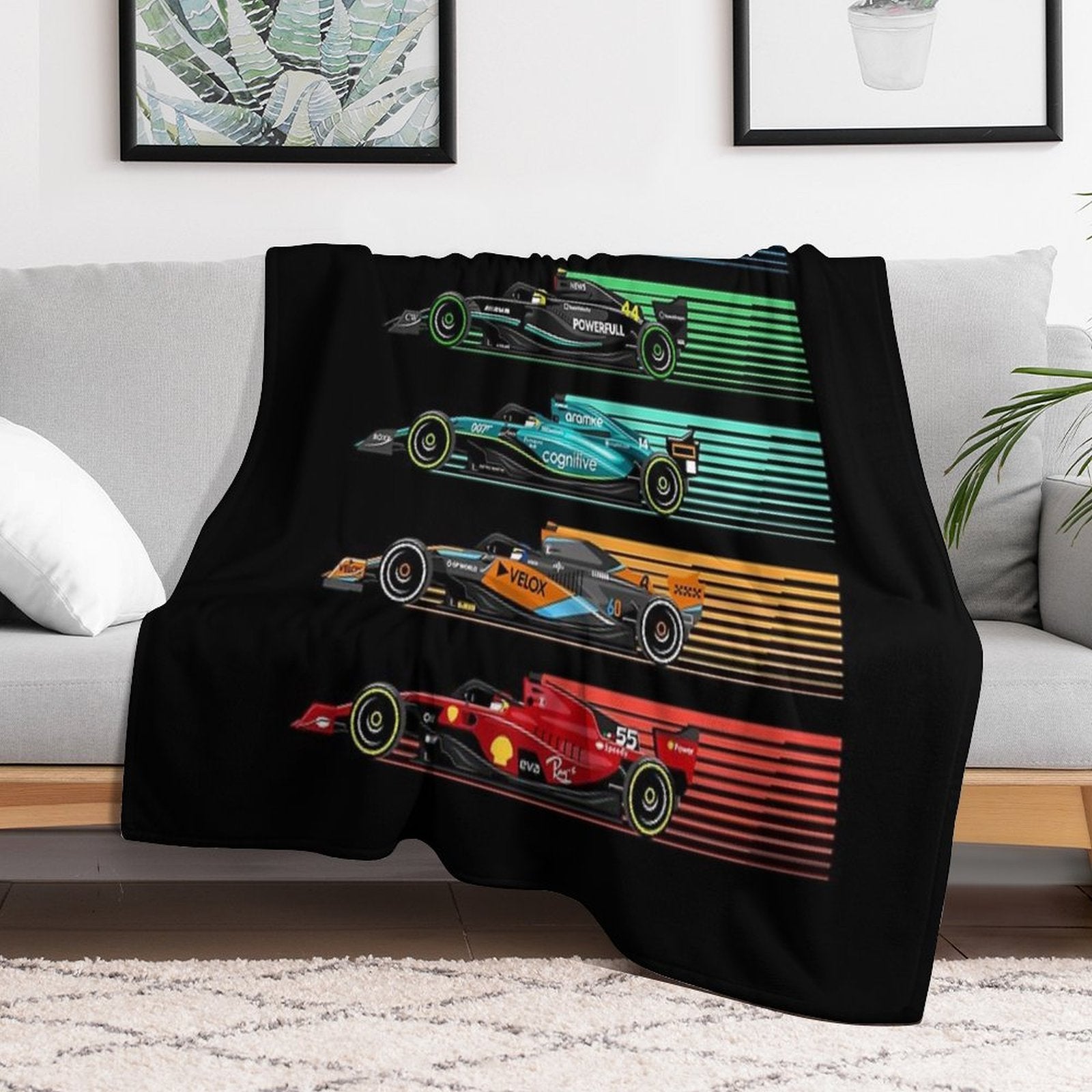 New Formula Racing Cars Wrinkle-free Throw Blanket