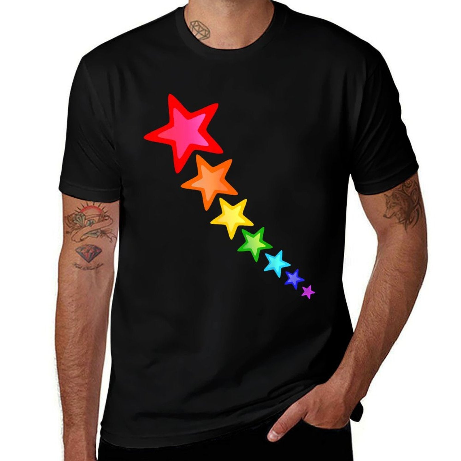 Rainbow Colors Stars  Relaxed-fit T-Shirt