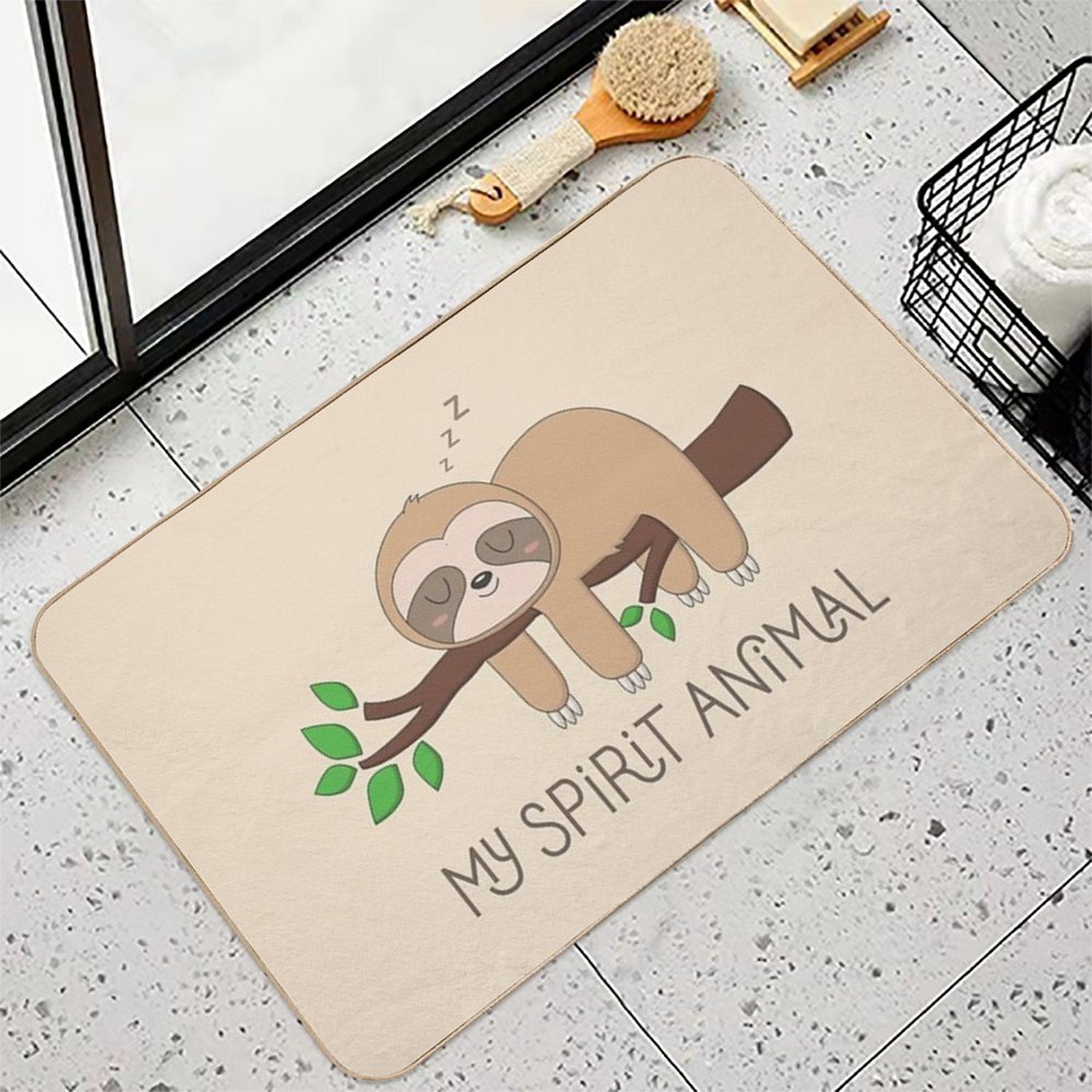 Sloth, My Spirit Animal  Repositionable Bath Mat