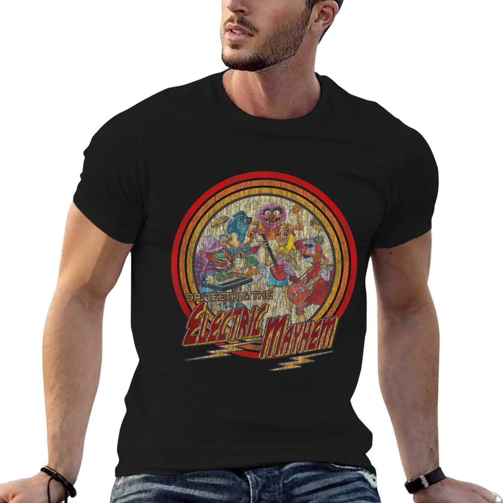 Disney The Muppets Electric Mayhem Vintage Band Poster  Durable T-Shirt