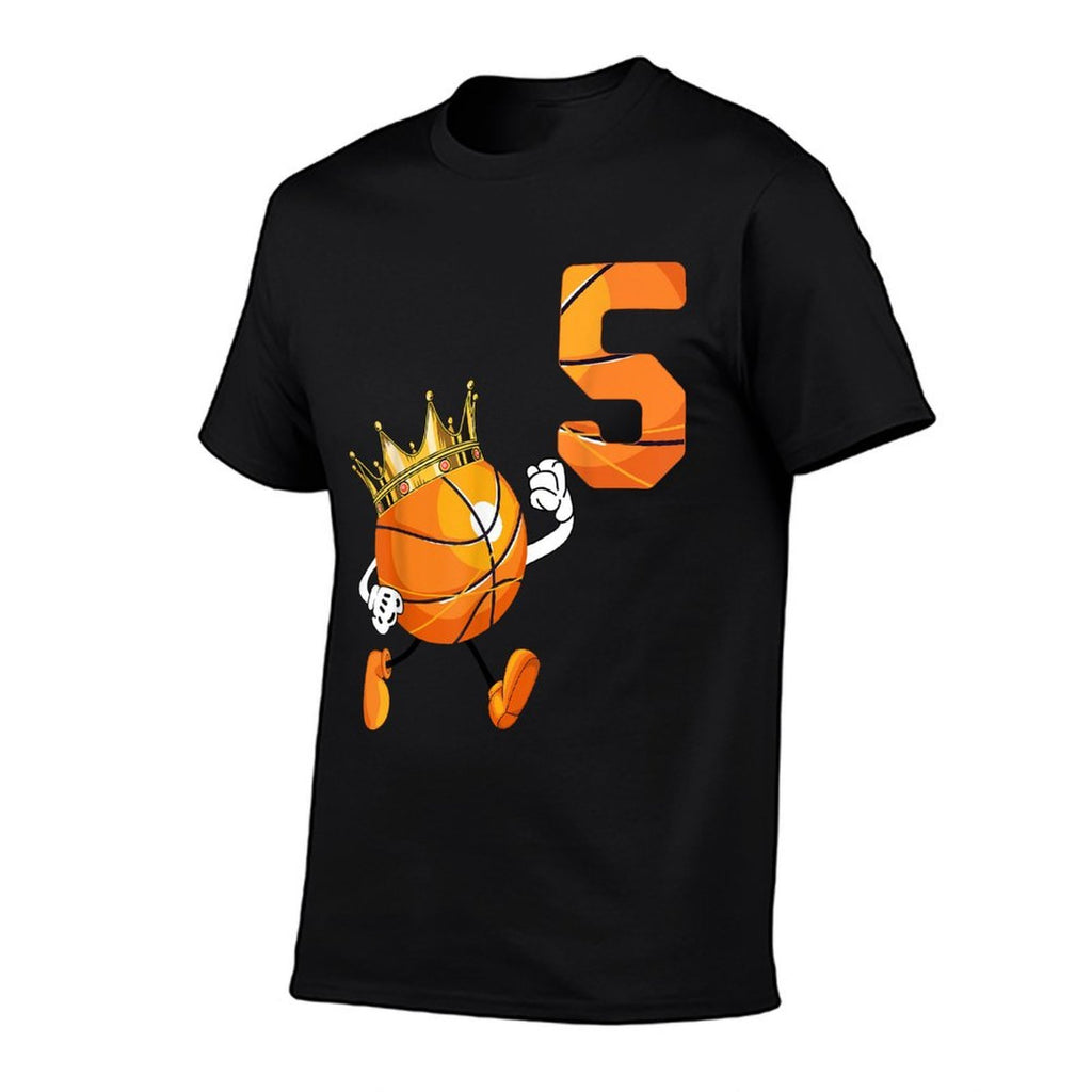 5th Birthday 5 Years Old Basketball Lover Theme Party  Quick-drying T-Shirt