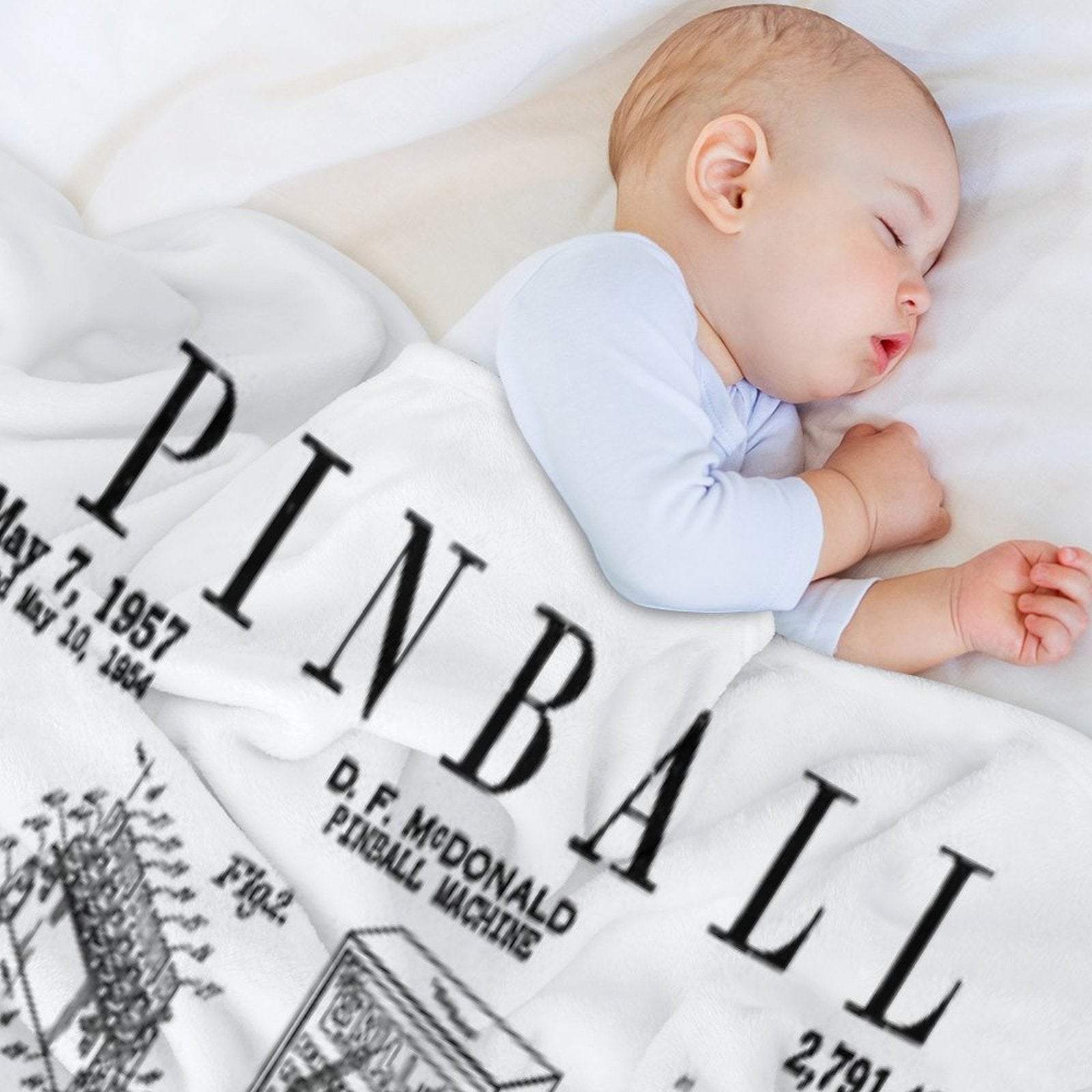 Pinball Arcade Gaming Machine Vintage Gamer Patent Print Premium Throw Blanket