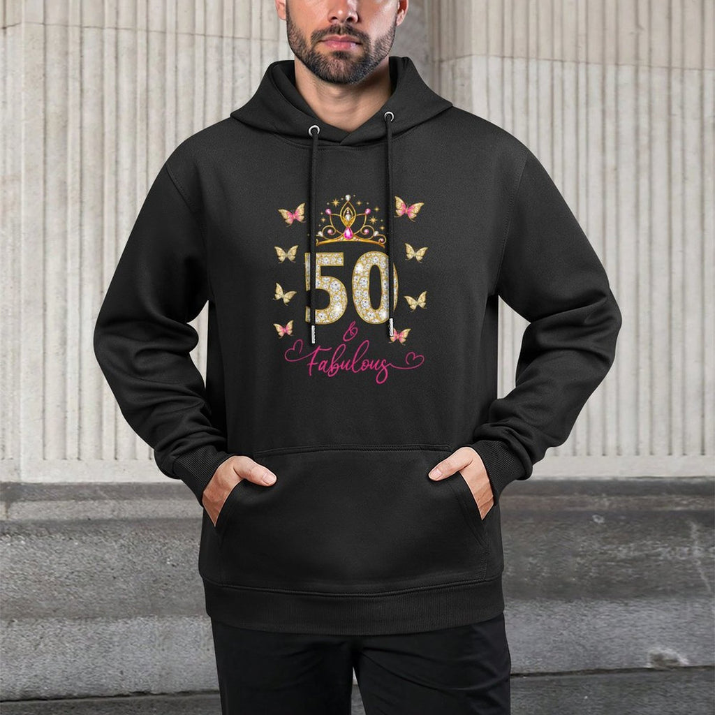 50 And Fabulous, 50 Years Old Women, 50th Birthday Customizable Surface Hoodie