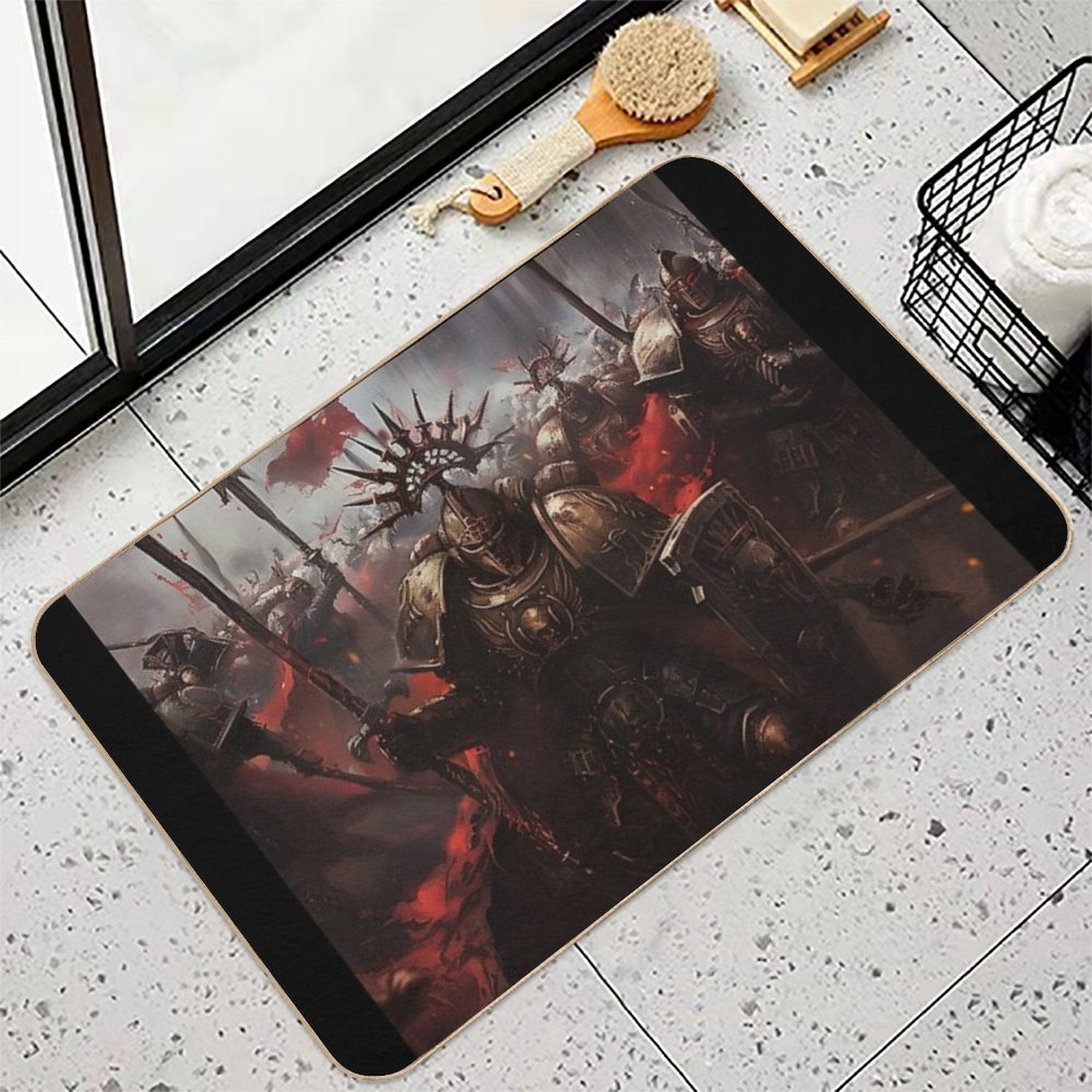 Epic Battle Death to The False Emperor - Dark Fantasy Art  Multi-Purpose Bath Mat