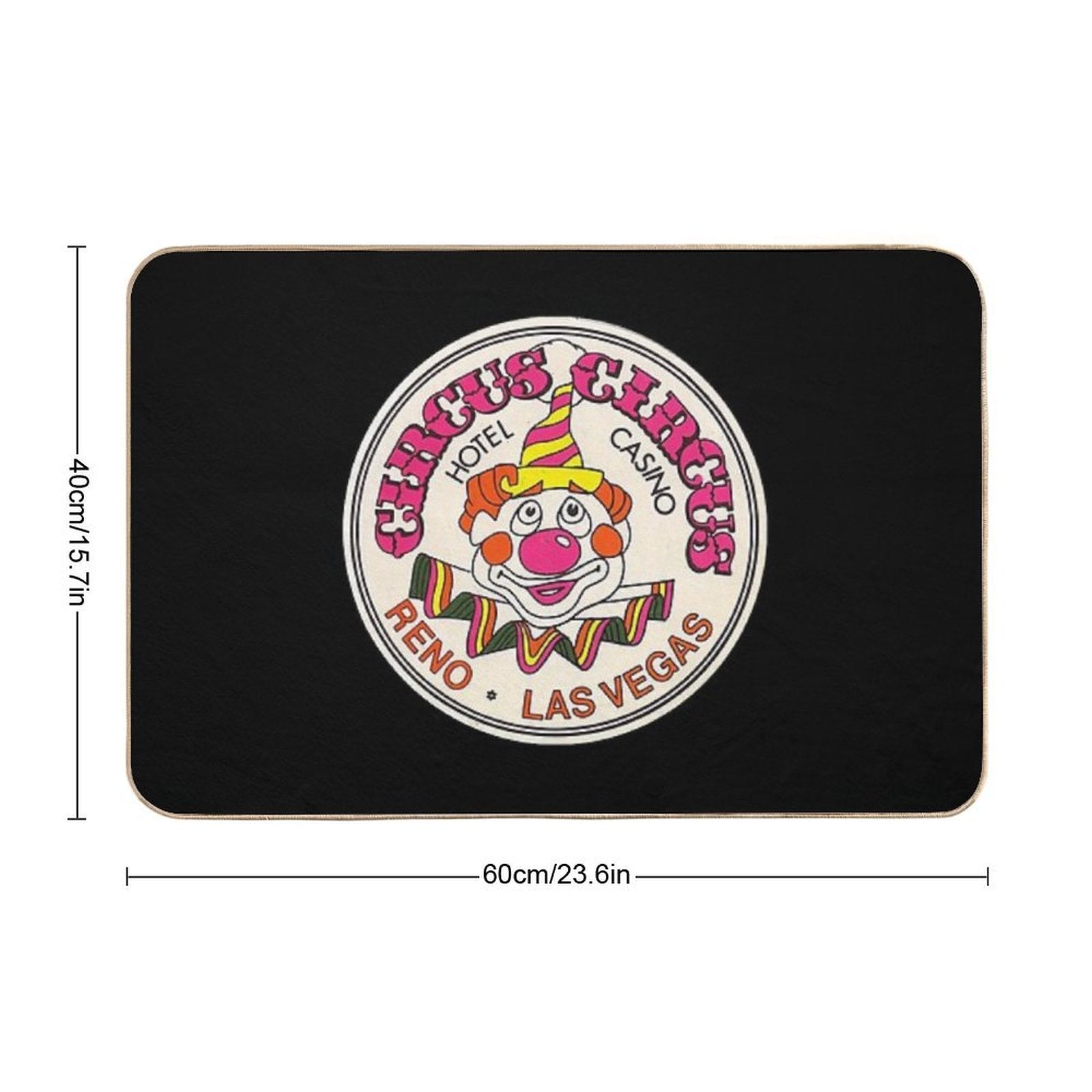 Circus Circus Casino Hotel Vintage Clown Retro Las Vegas  Odorless Bath Mat