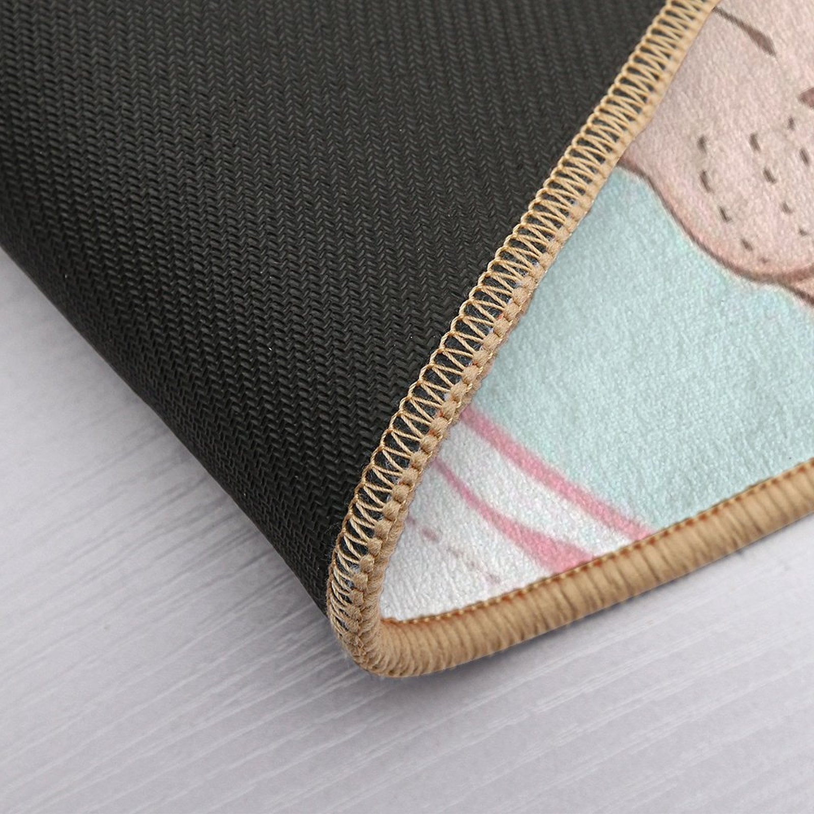 Hairless Sphynx Cat Wearing A Pink Shower Cap  Versatile Bath Mat