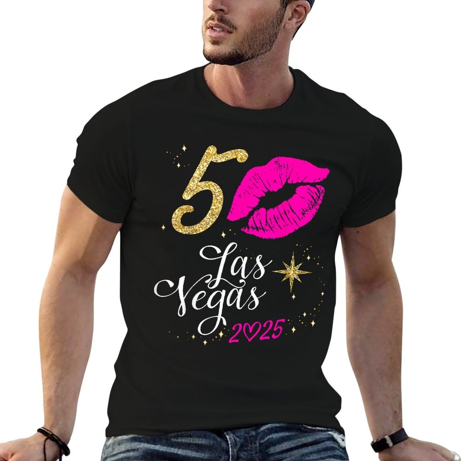 Las Vegas Girls Trips 2025 It's My 50th Birthday Squad  Rolled Sleeves T-Shirt
