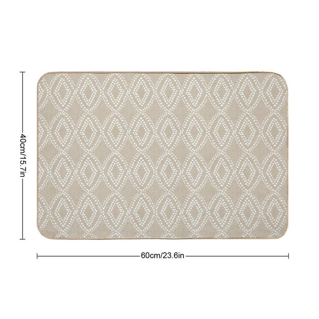Diamonds Dots in Tan  Anti-Trip Bath Mat