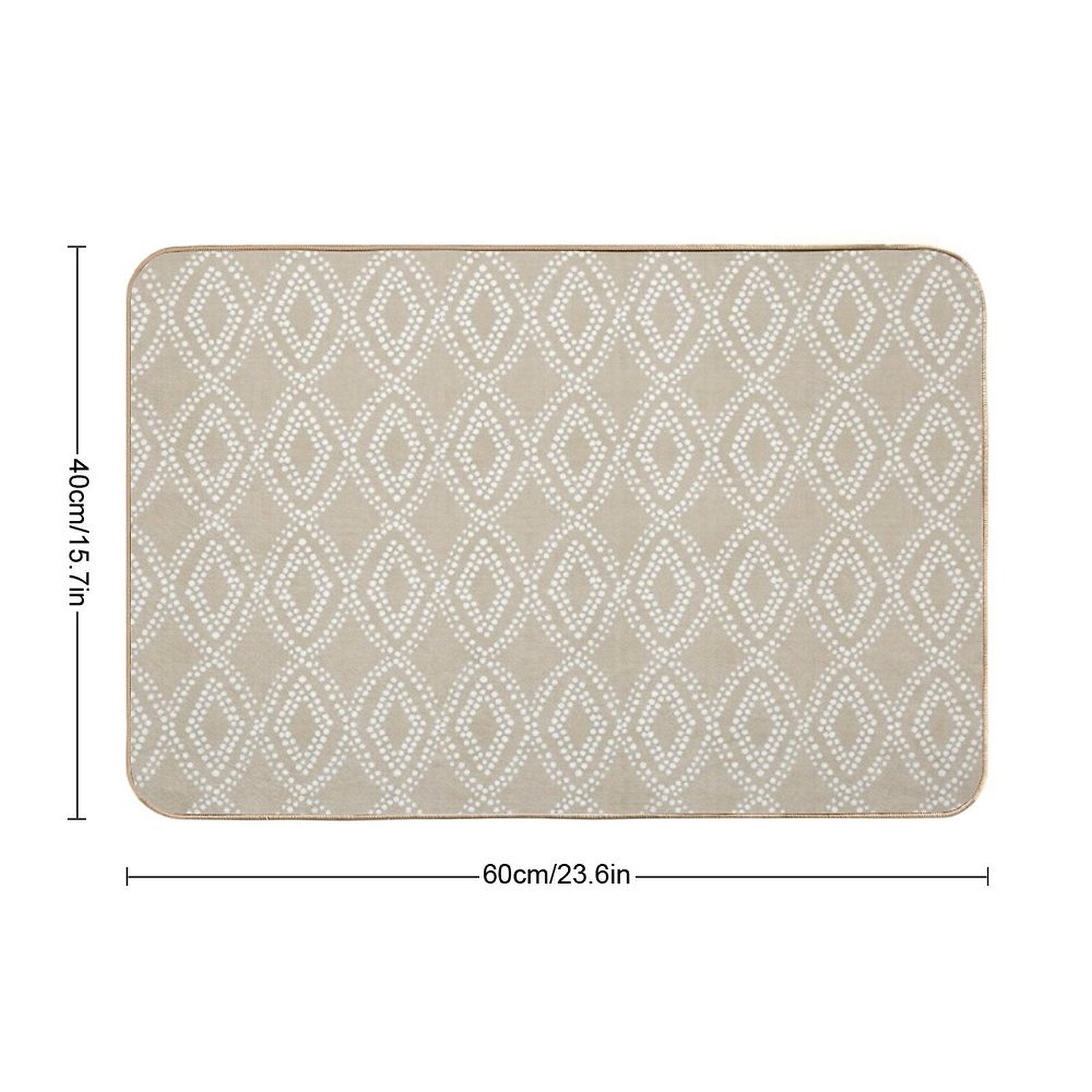 Diamonds Dots in Tan  Anti-Trip Bath Mat