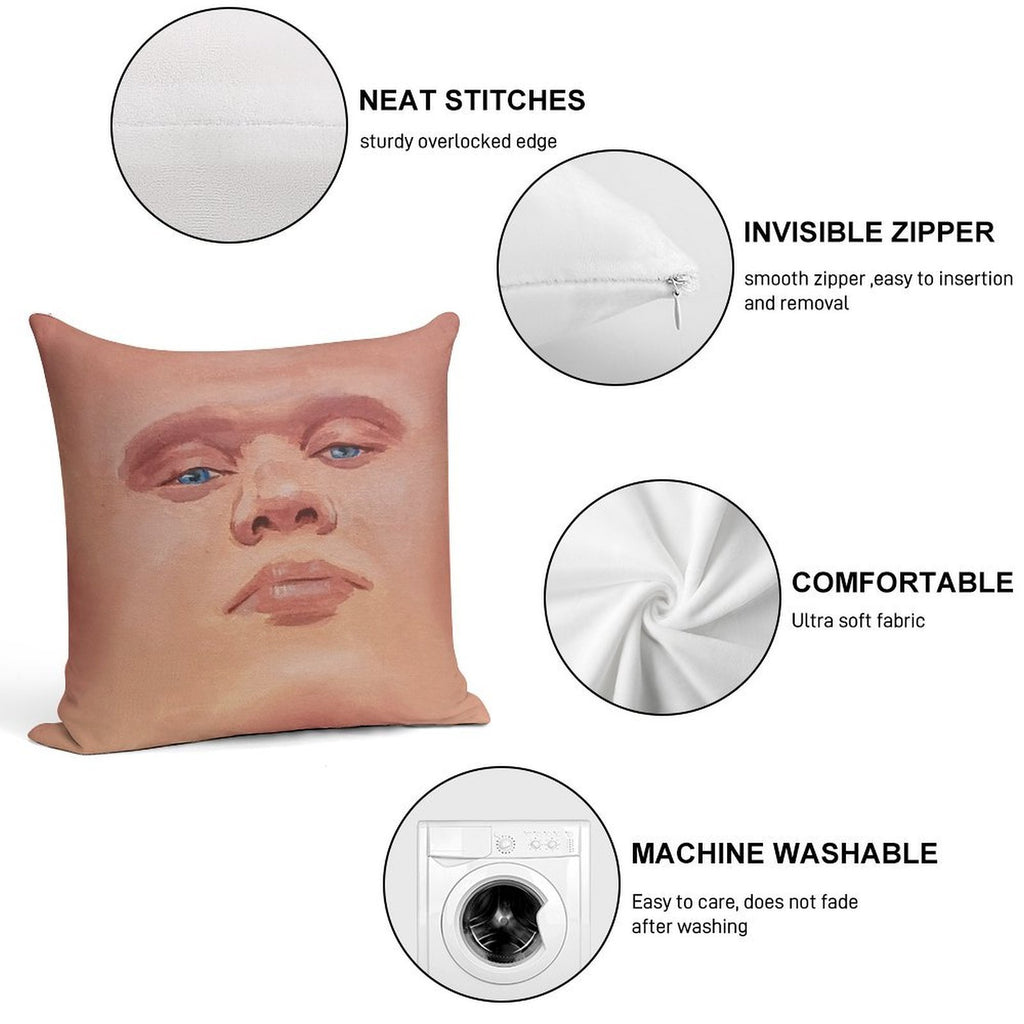 Smug Erling Haaland Face Soft Durable Construction Throw Pillow