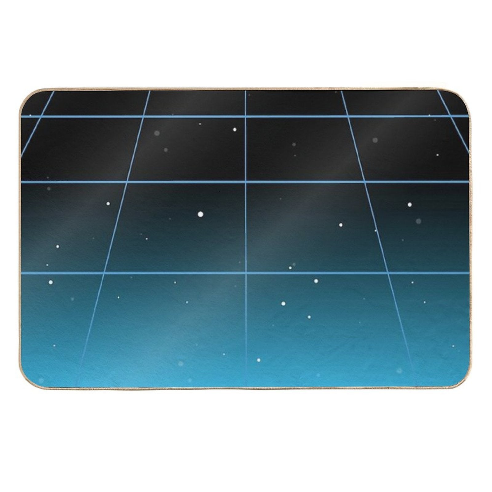 Blue-ish Retro Neon Minimalist  Multi-Purpose Bath Mat