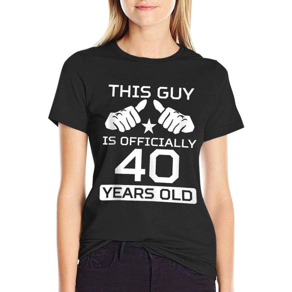 Mens This Guy Is Officially 40 Years Old 40th Birthday  Durable T-Shirt