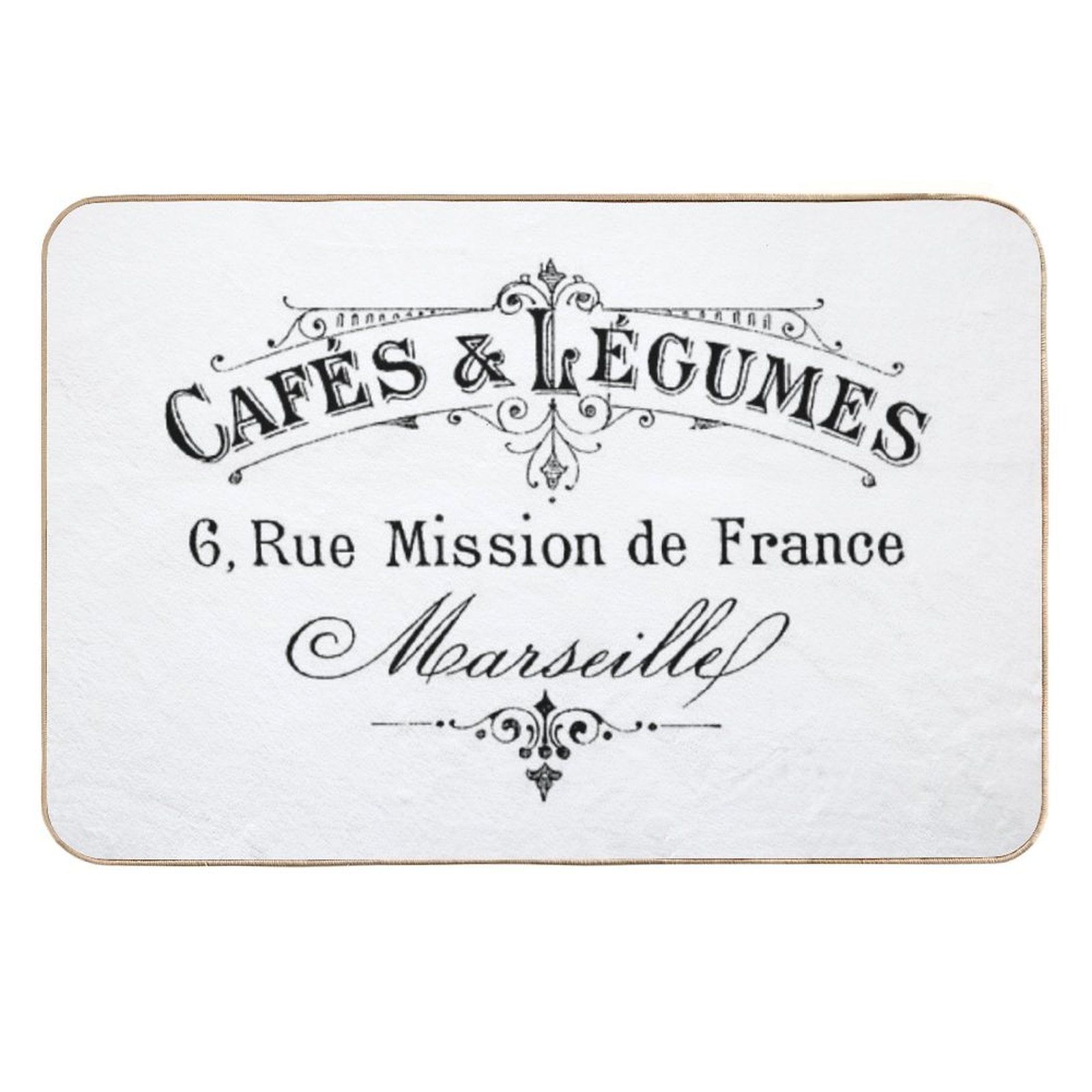 French Cafe & Lemgumes  Stain-Proof Bath Mat