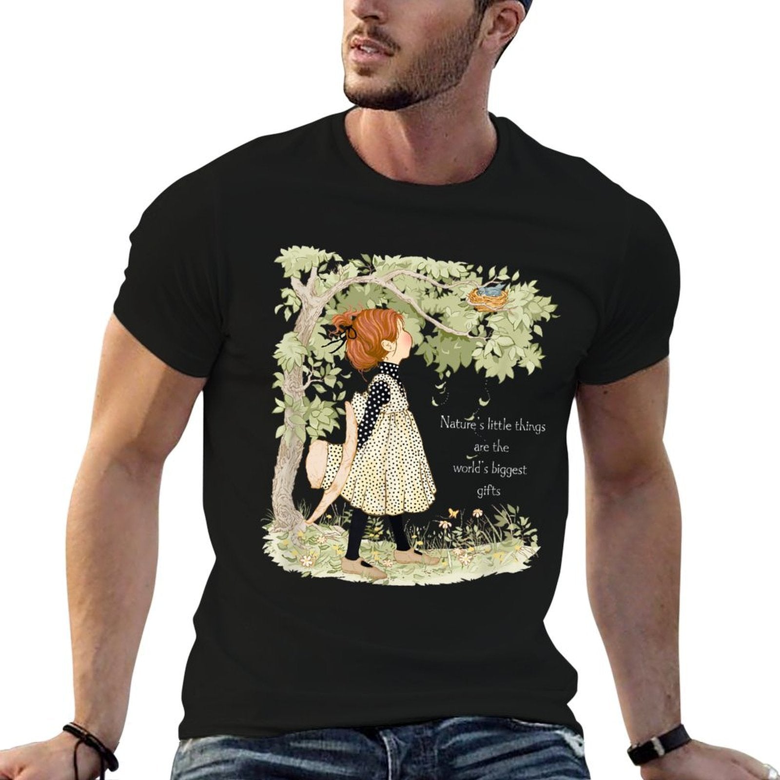 Holly Hobbie Classic Natures Little Things Light Text  High-quality Stitching T-Shirt