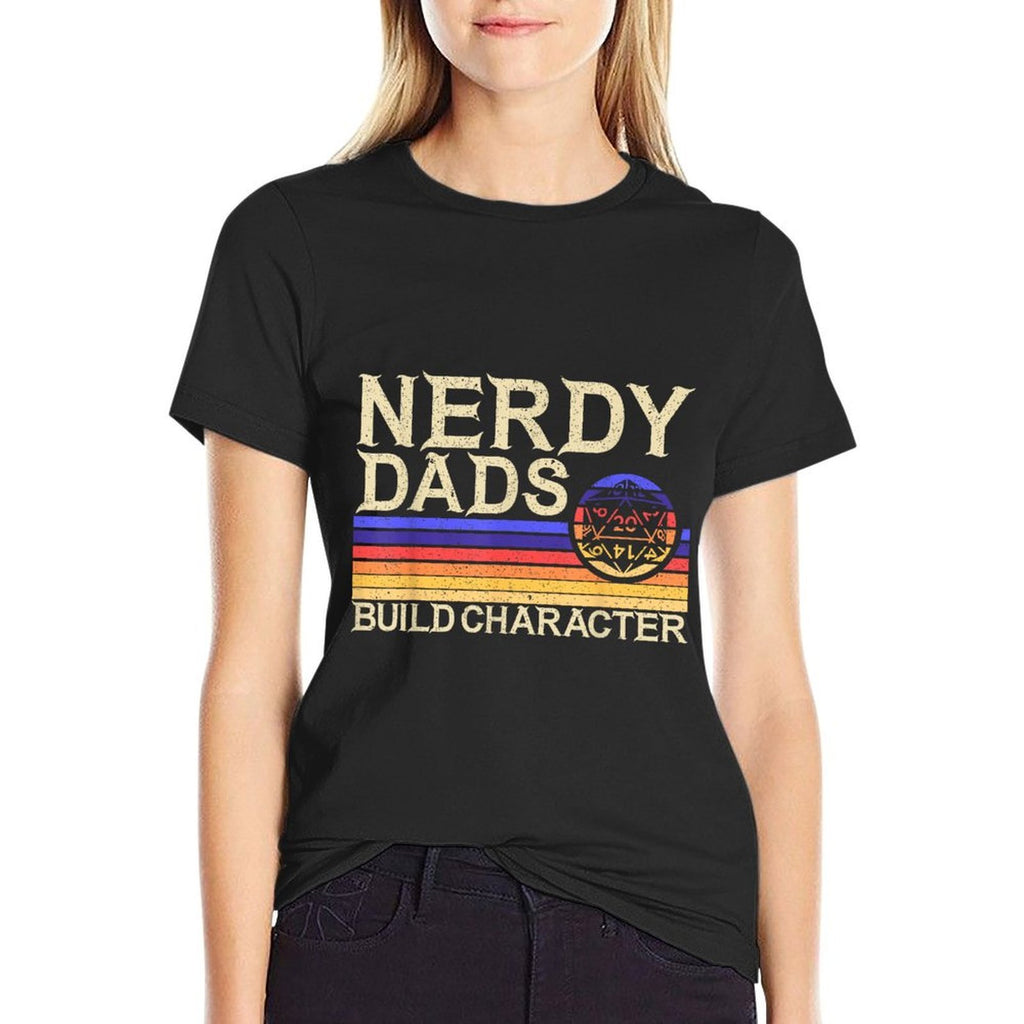 Nerdy Dad RPG Gaming D20 Tabletop Games Funny RPG Gamer  High-quality Stitching T-Shirt