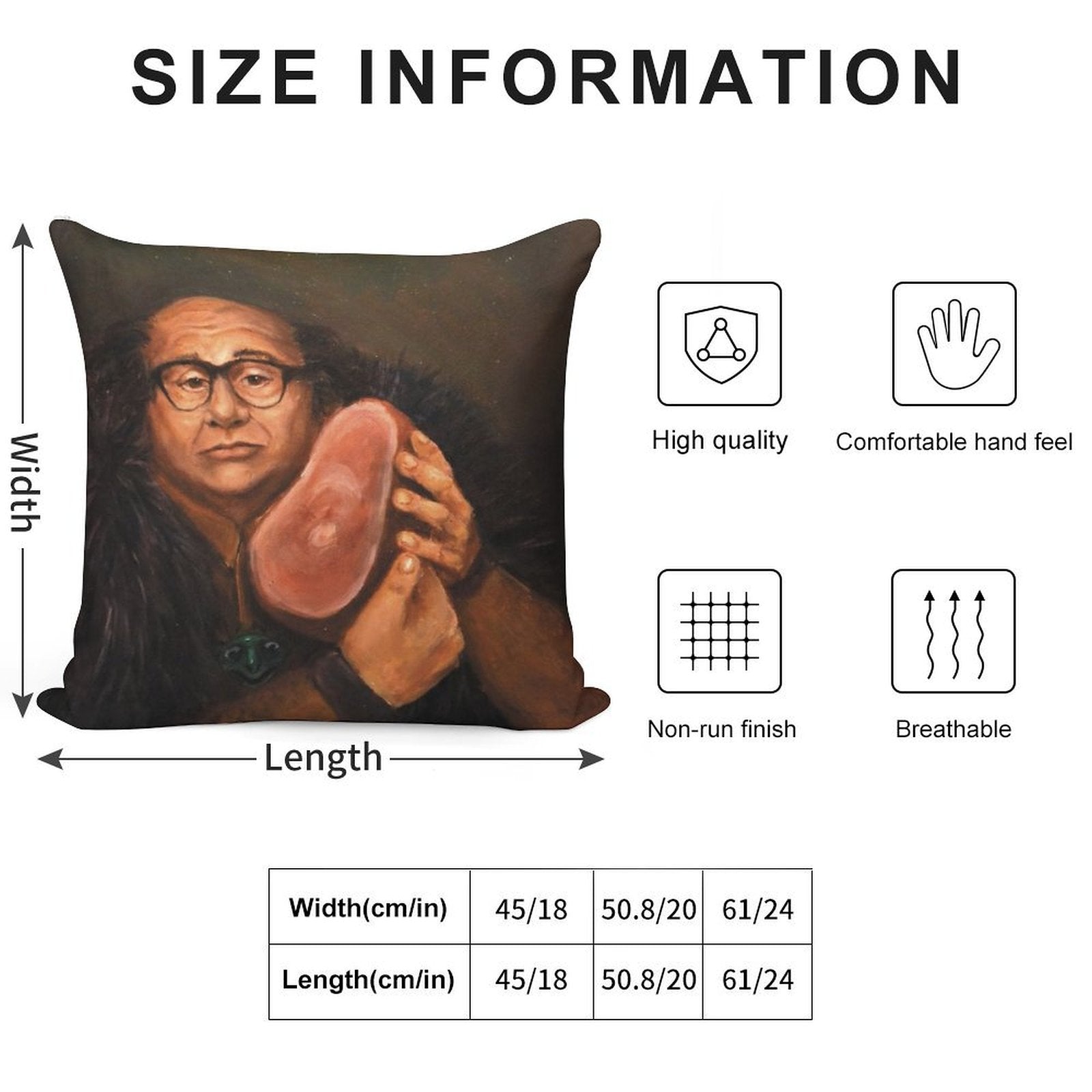 Danny Devito And His Beloved Ham Soft Short Plush Fabric Throw Pillow