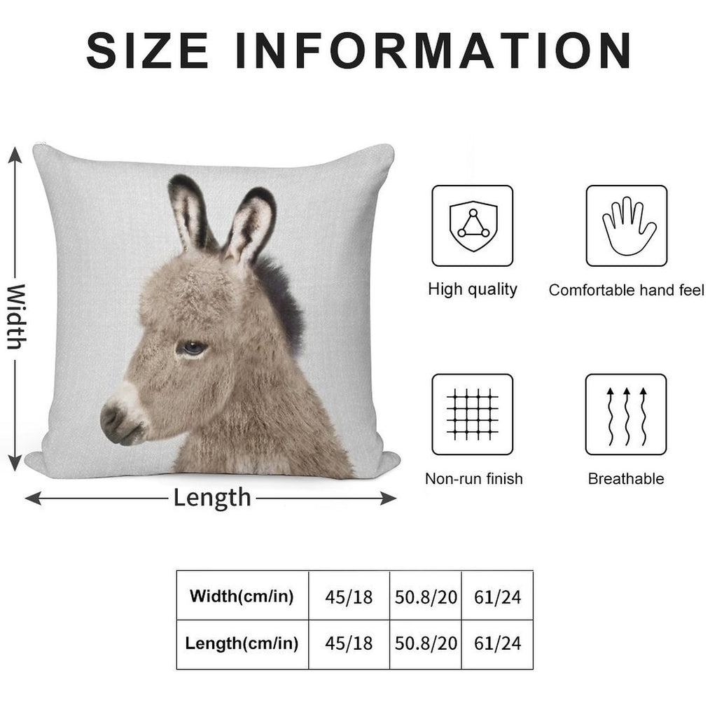 Donkey - Colorful Soft Home Decor Throw Pillow