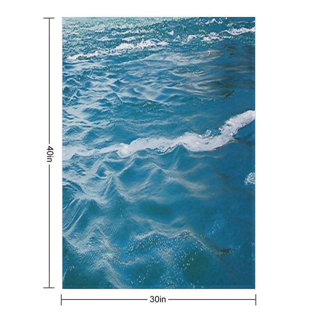Healing Waters from Blue Ocean Waves And Ripples Shrink-resistant Throw Blanket