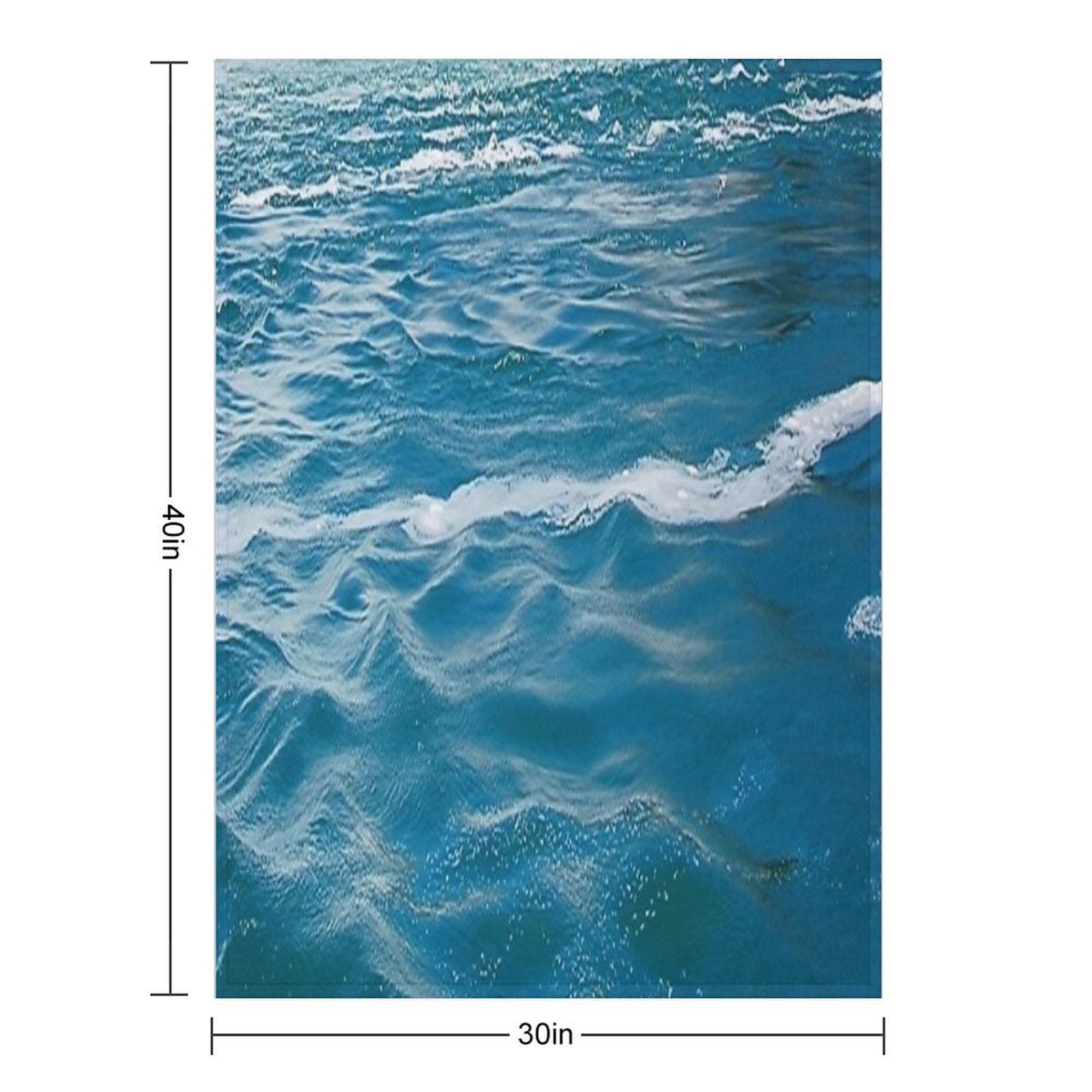 Healing Waters from Blue Ocean Waves And Ripples Shrink-resistant Throw Blanket