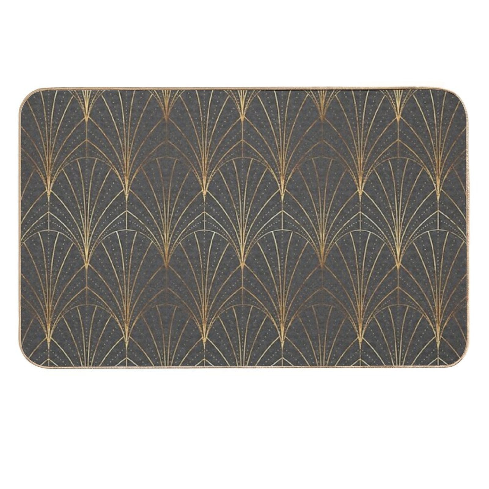 Art Deco Waterfalls  Textured Grey  Rapid-Drying Bath Mat