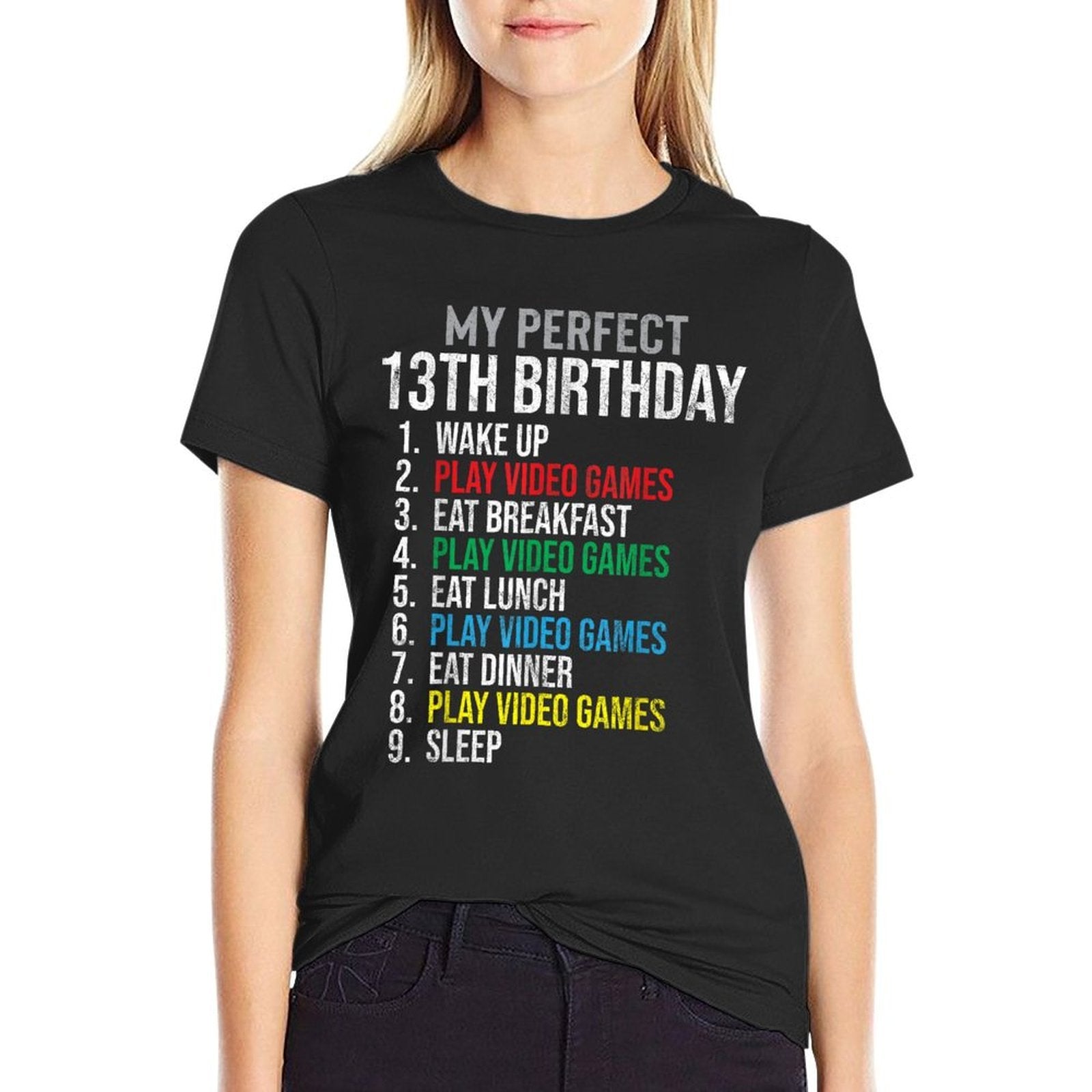 My Perfect 13th Birthday 13 Years Old Gamer Boy Party Gift  Breathable T-Shirt