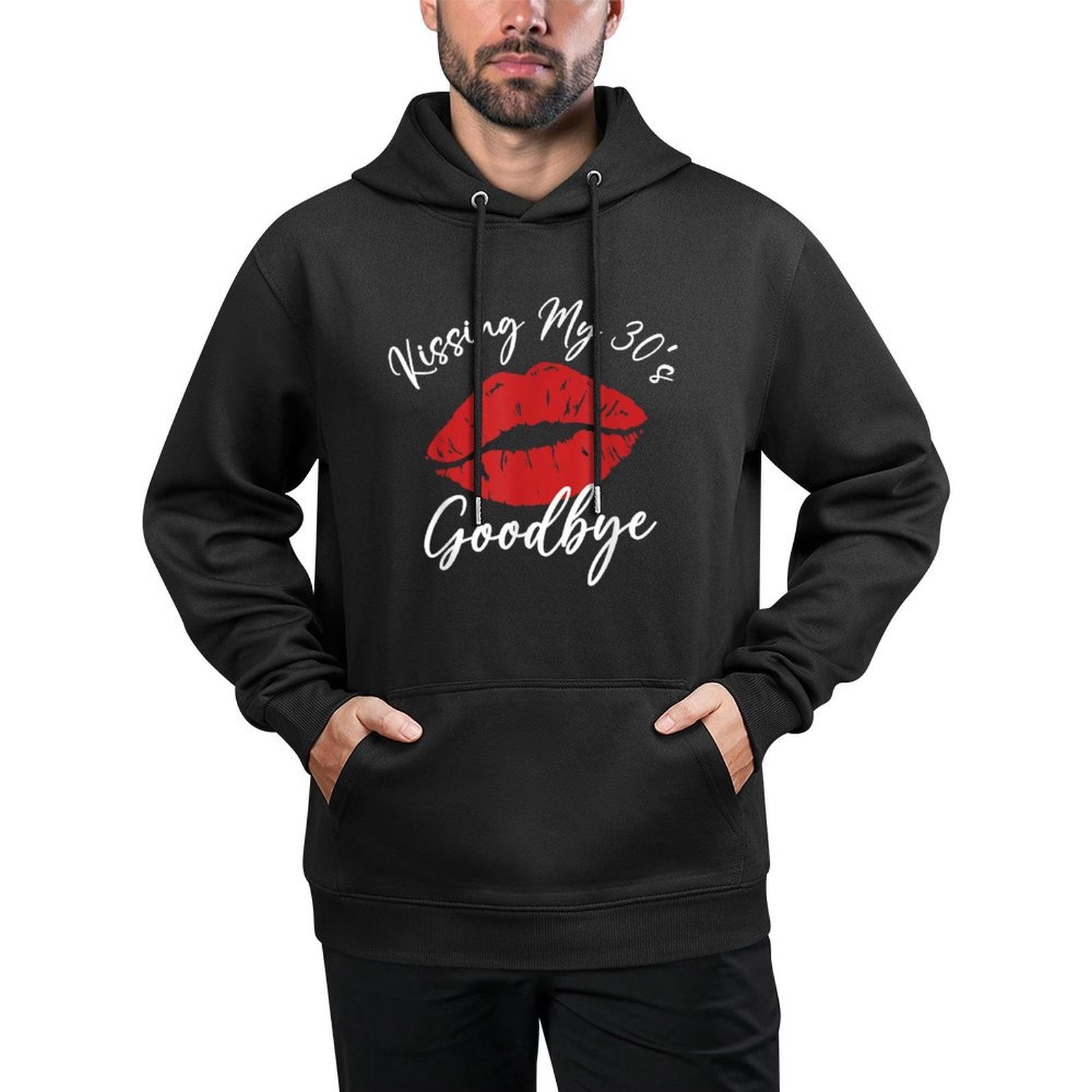 40th Birthday Kissing My 30s Goodbye Flirty Turning 40 Breathable Fabric Hoodie