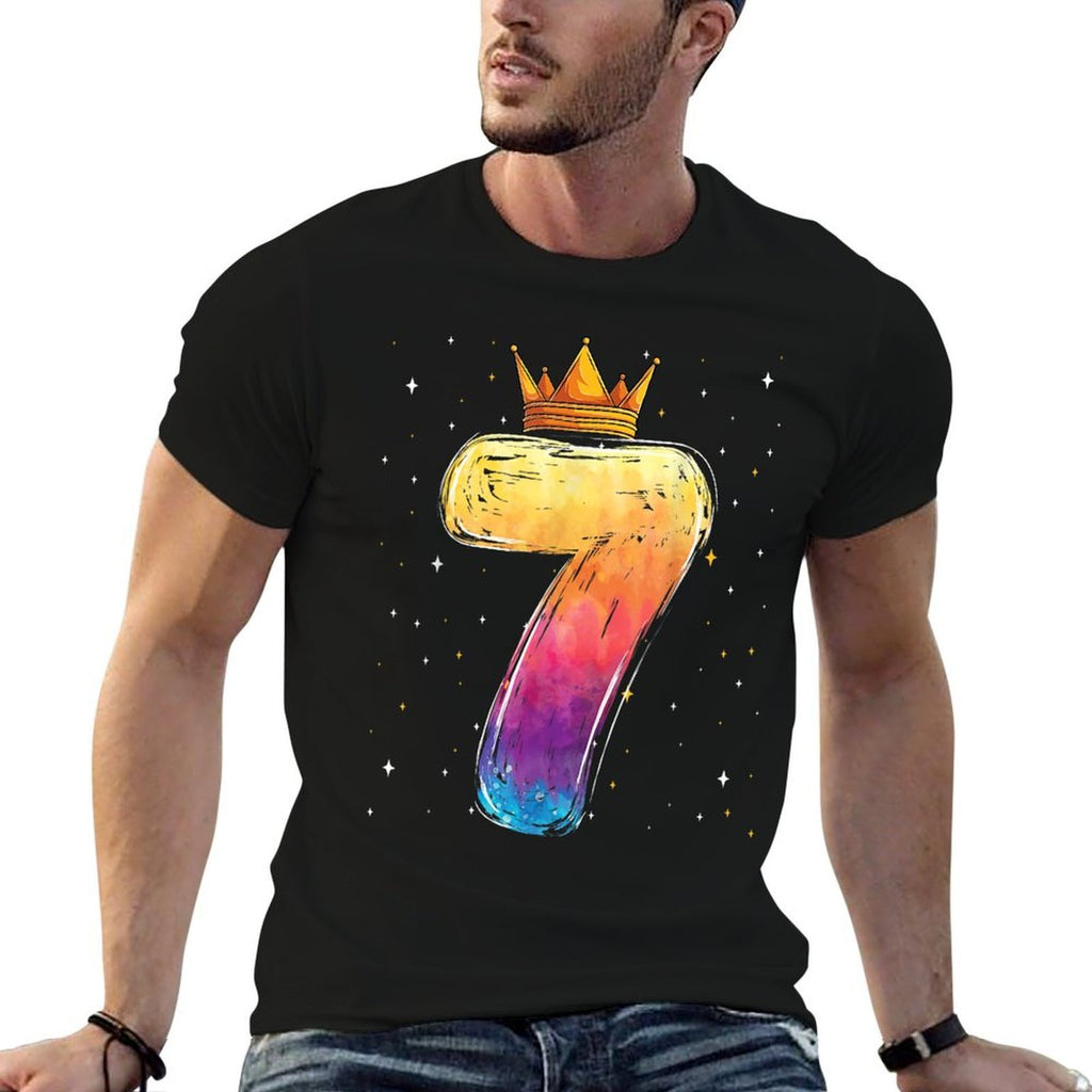 Colortful Tie Dye 7 Year Old Girls Princess 7th Birthday  Quick-drying T-Shirt
