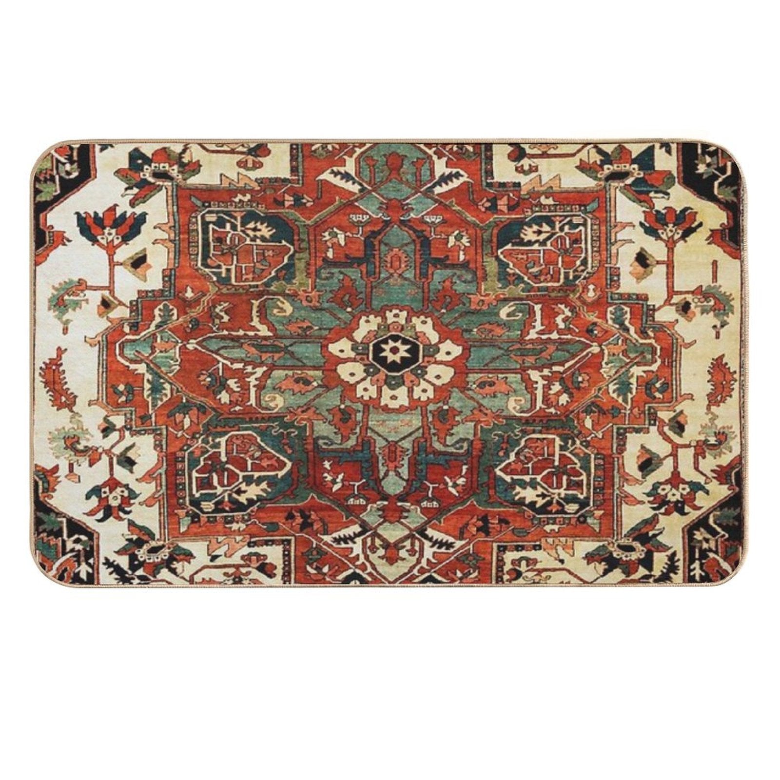 Antique Persian Heriz Rug Print  Eco-Friendly Bath Mat