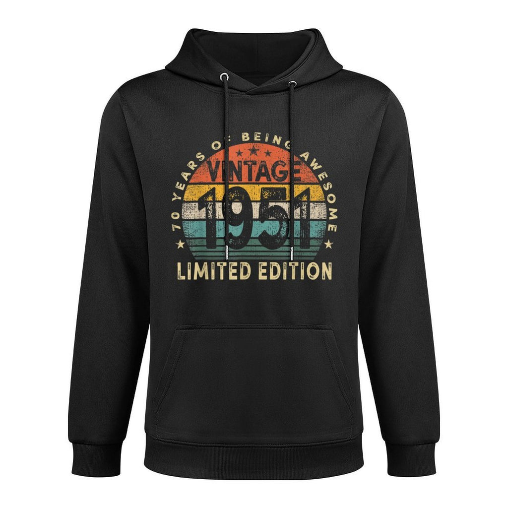 70 Year Old Vintage 1951 Limited Edition 70th Birthday Cotton-Polyester Blend Hoodie