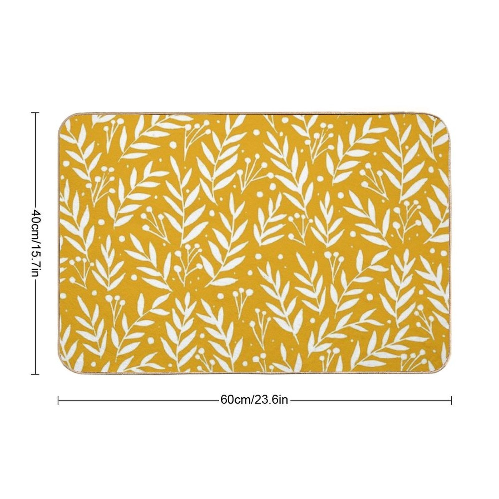 Cute Branches - Yellow Ochre  Pet-Safe Bath Mat