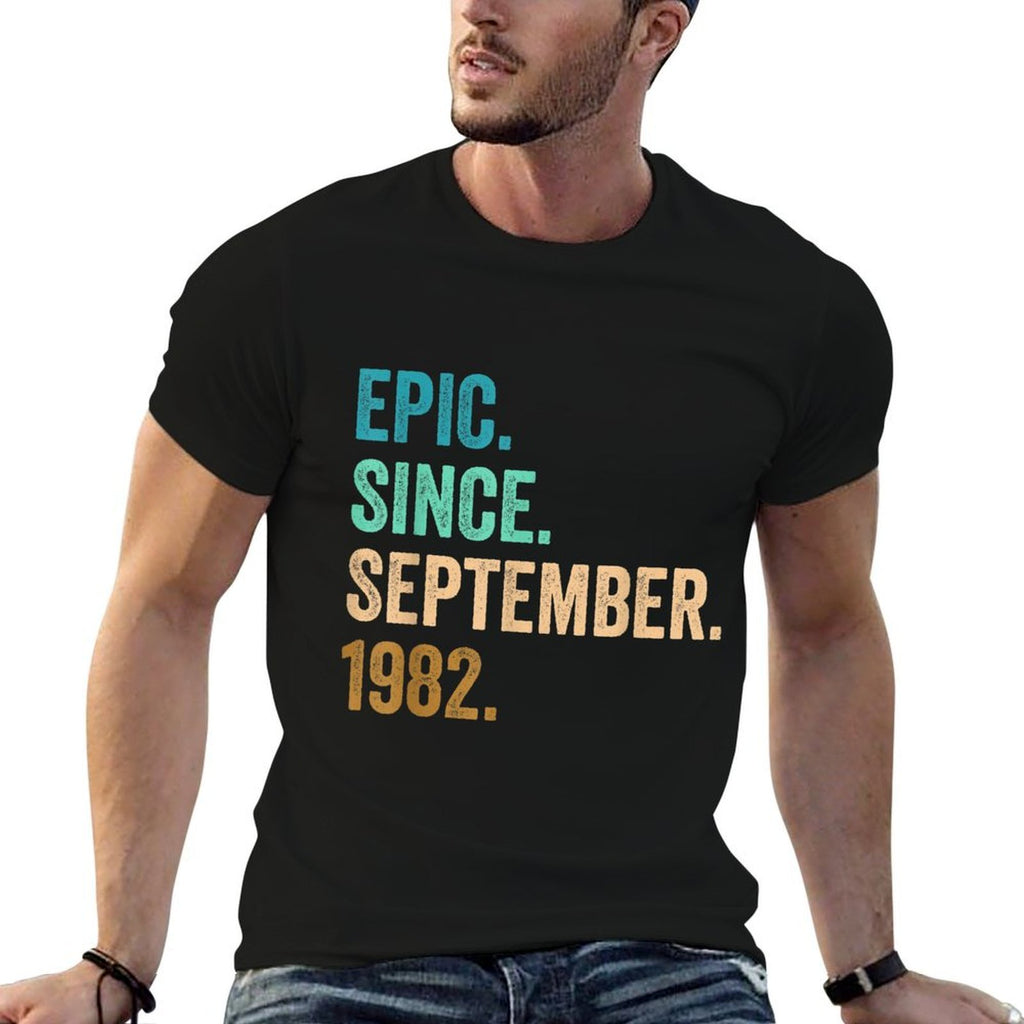 40 Years Old Epic Since September 1982 40th Birthday  High-quality Stitching T-Shirt