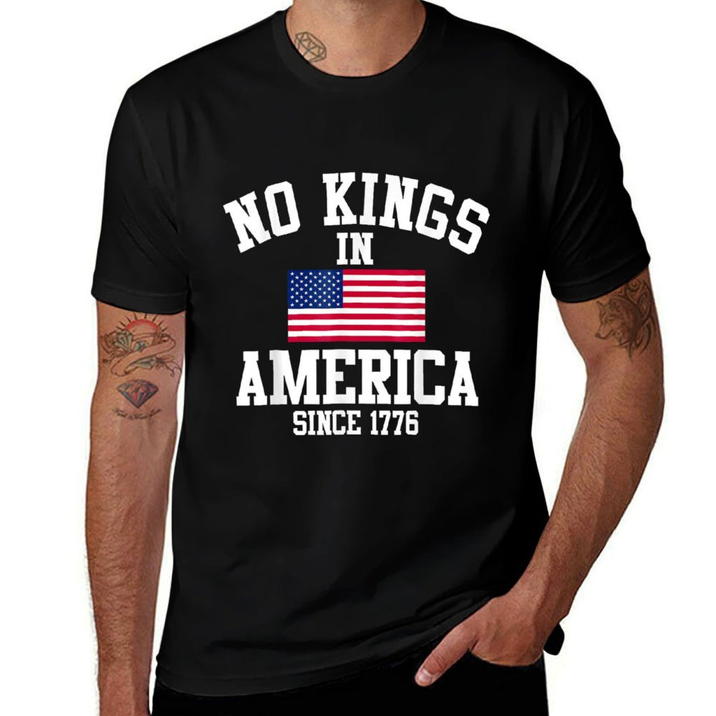 No Kings In America Since 1776 Retro American Patriotic  Slim-fit Cut T-Shirt