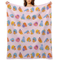 Hermit Crab - Pink  Knife Jellyfish Easy Care Throw Blanket