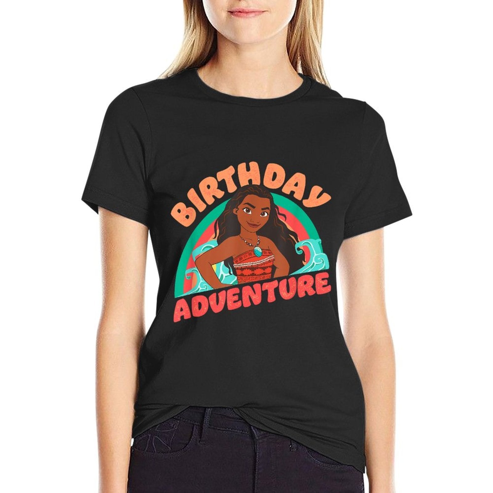 Disney Moana Brave Moana Birthday Adventure Big Chest Logo  Vintage-inspired T-Shirt
