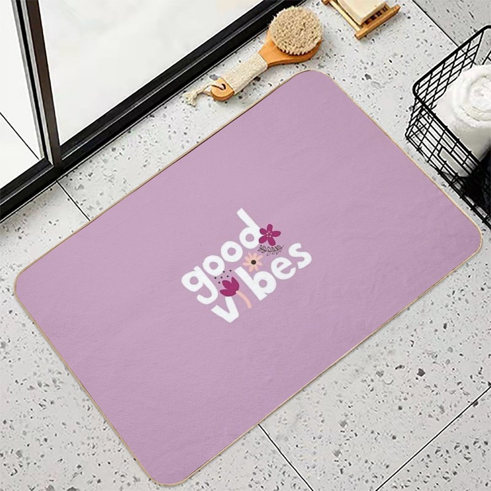 Good Vibes  Easy To Clean Bath Mat