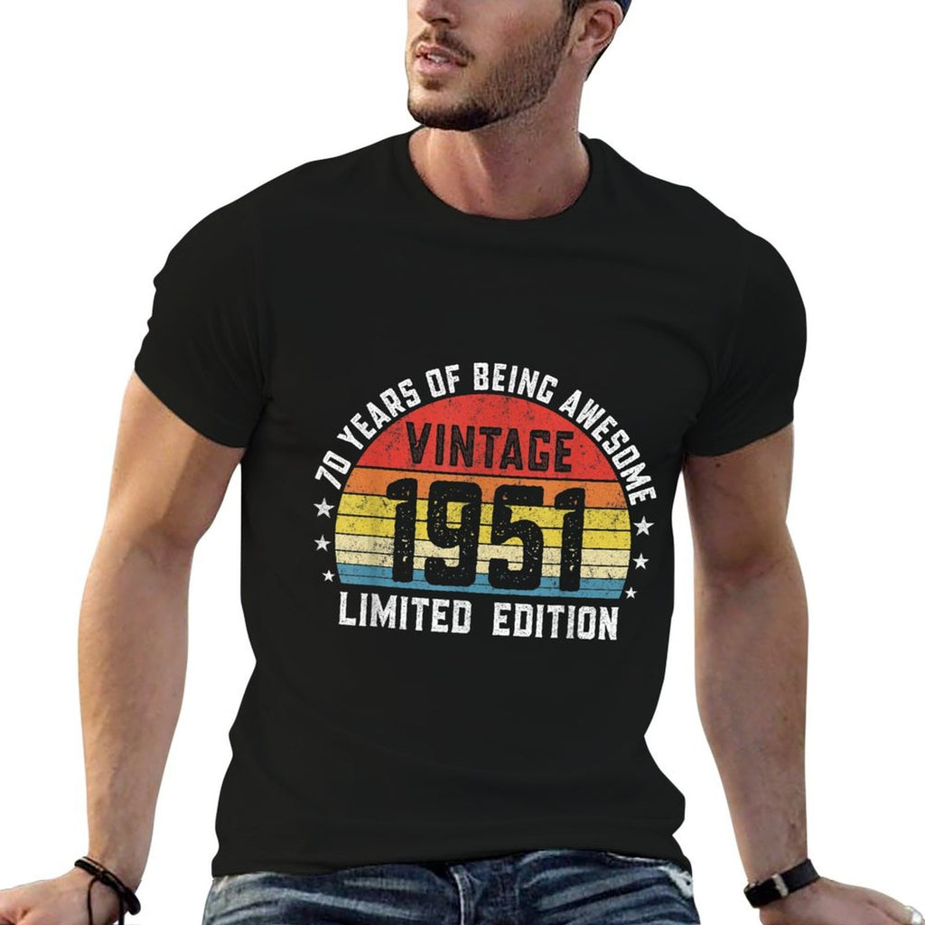 Retro 70 Years Of Being Awesome 1951 Vintage 70th Birthday  Moisture-wicking T-Shirt