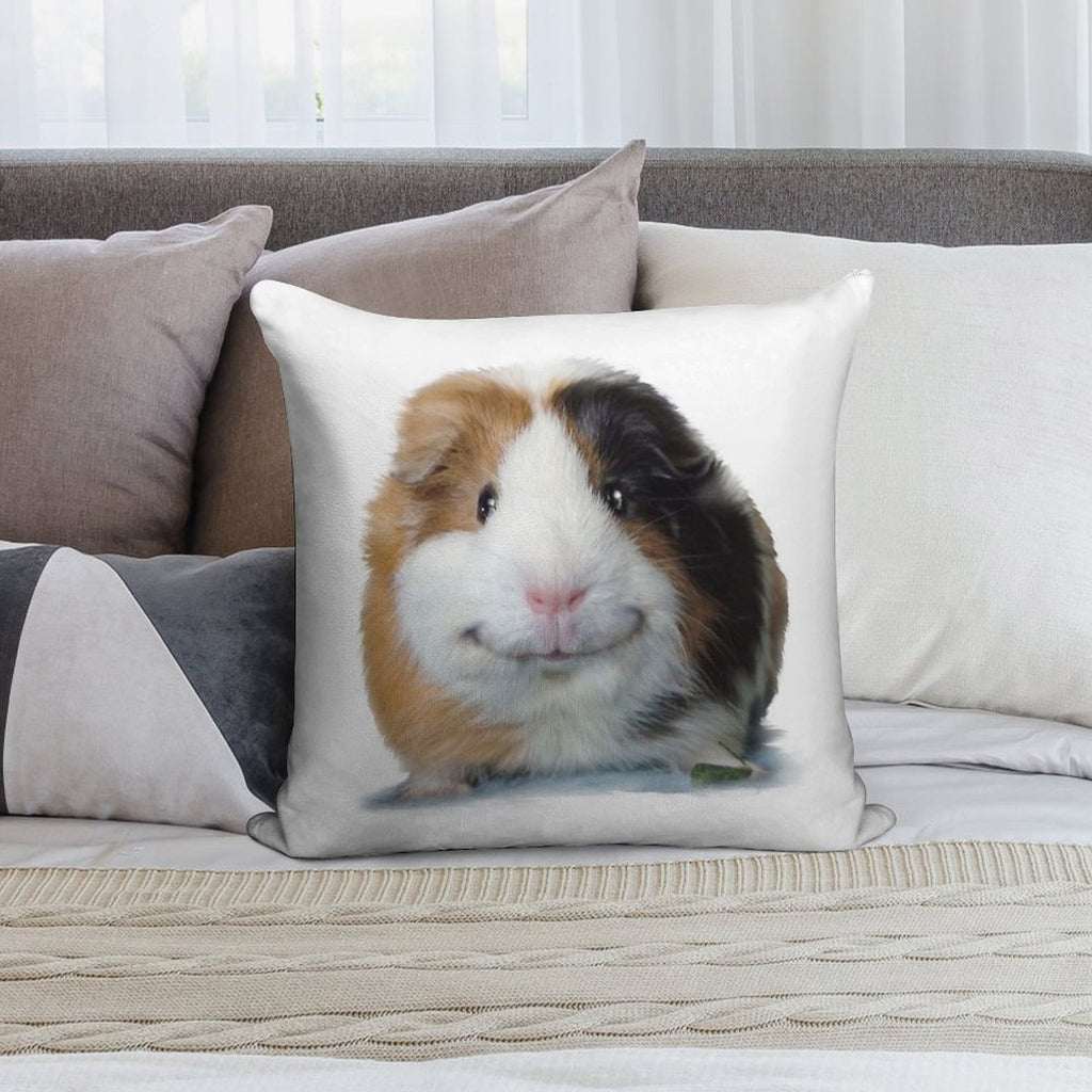 Keep Smiling with Angeelo The Guinea Pig! Soft Warmth Comfort Throw Pillow