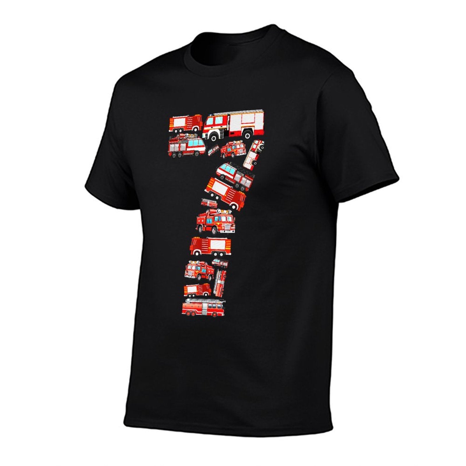Fire Truck, 7th Birthday Boy, 7 Year Old Toddler Firefighter  Lightweight T-Shirt