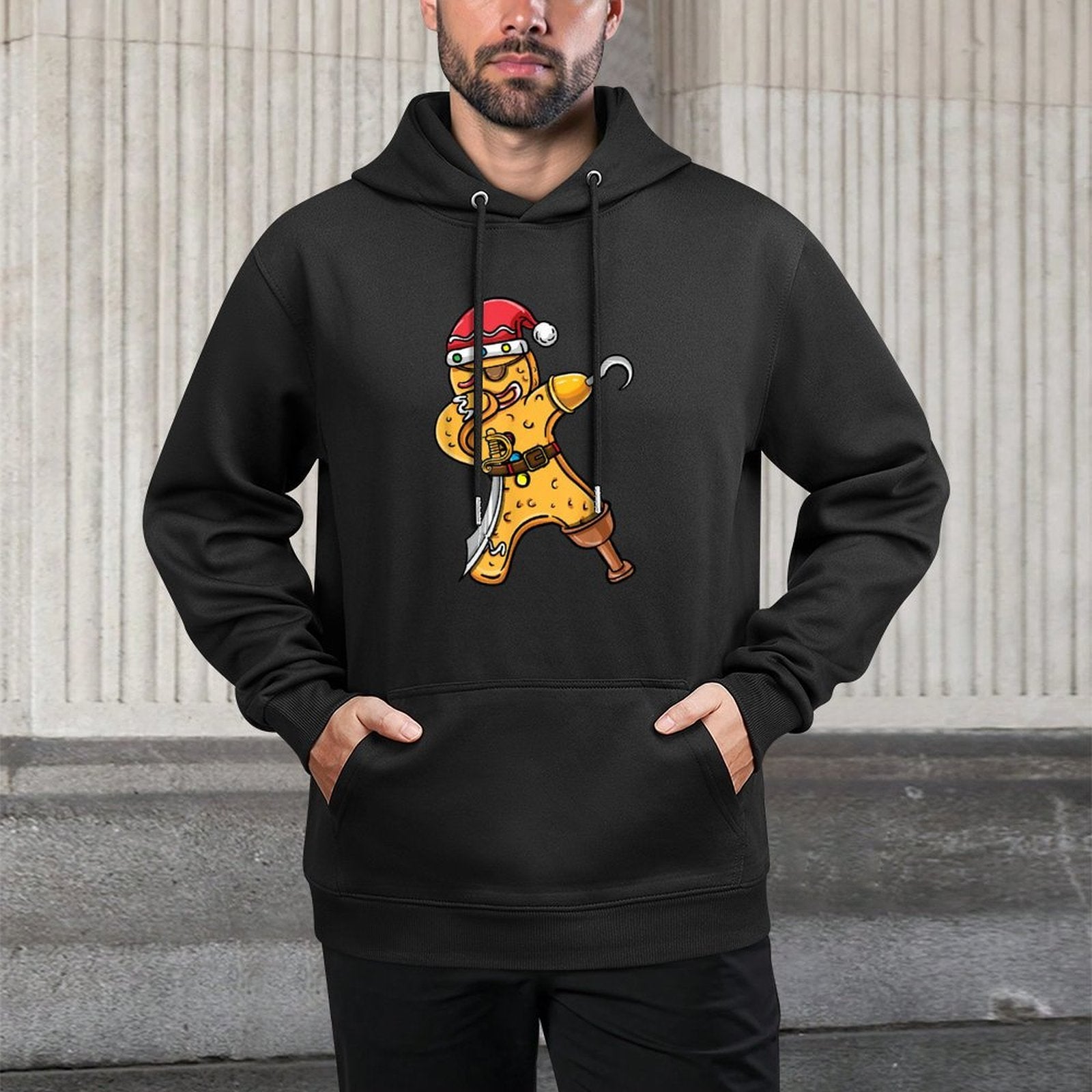 Dabbing Christmas Gingerbread Pirate Halloween Casual Wear Hoodie