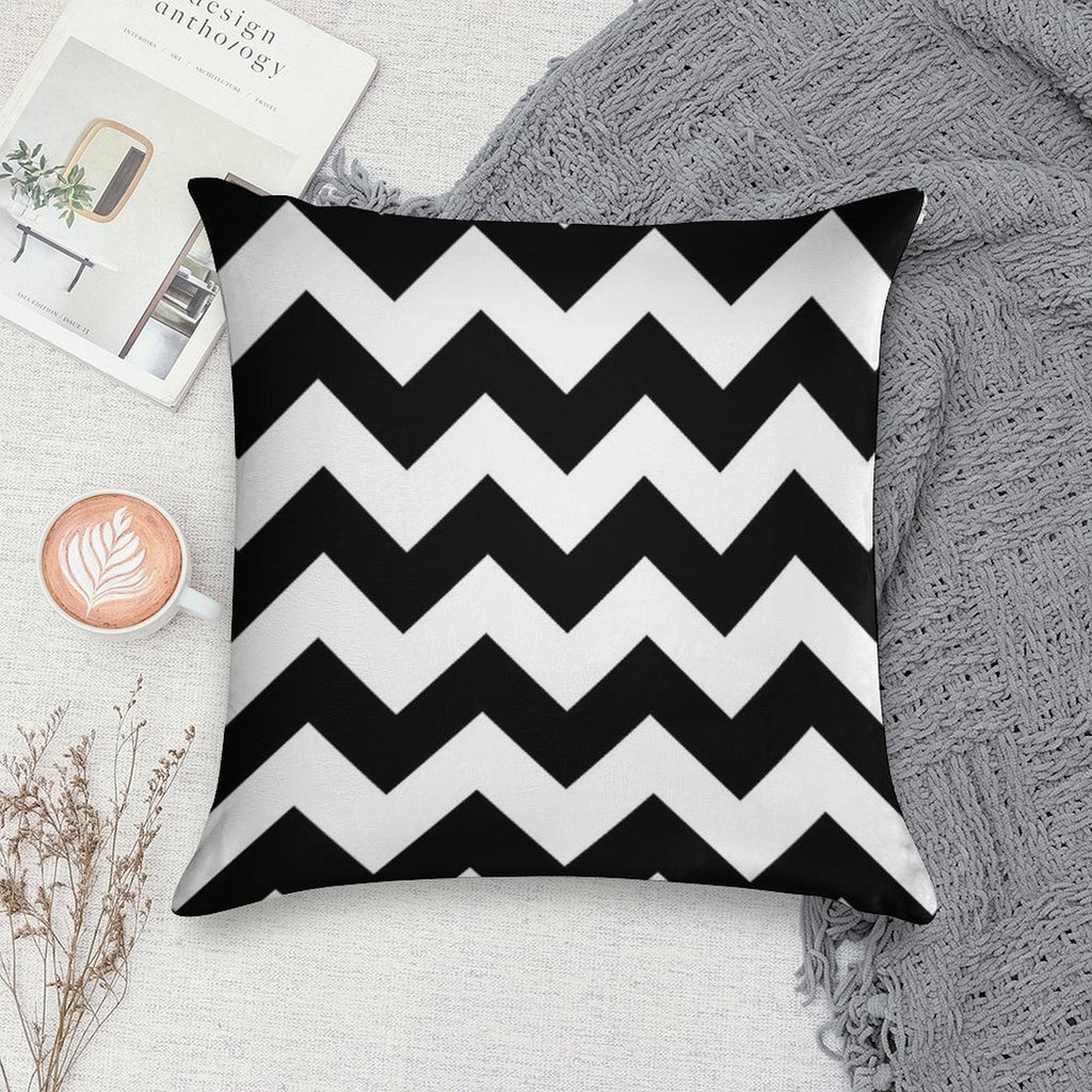 Black And White Chevron Stripes Soft Warmth Comfort Throw Pillow
