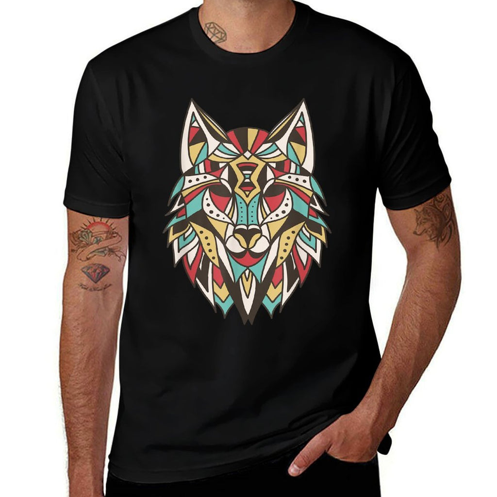 Native American Tribal Wolf Head Men Women Kids Indian Wolf  Lightweight T-Shirt