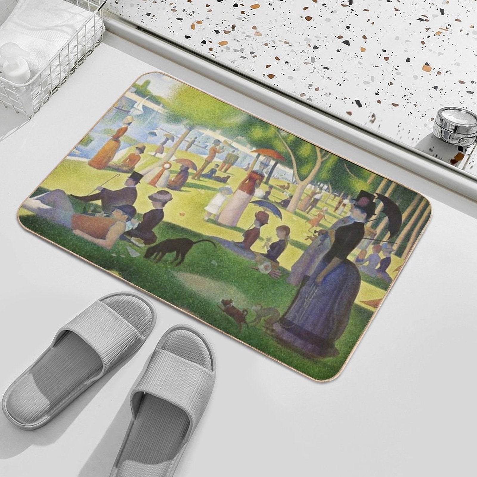 A Sunday on La Grande Jatte by Georges Seurat  Fade-Resistant Bath Mat