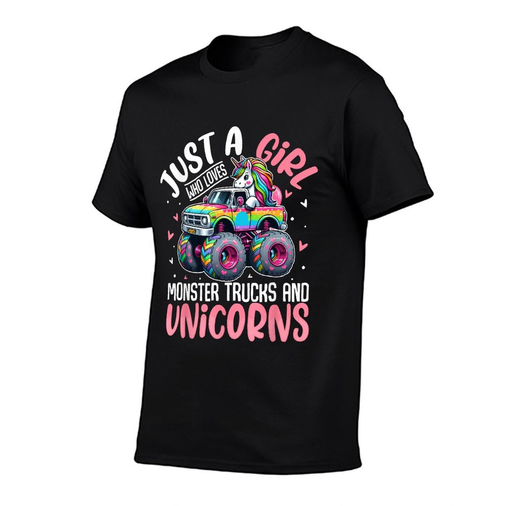 Just A Girl Who Loves Monster Trucks And Unicorns Toddler  Slim-fit Cut T-Shirt