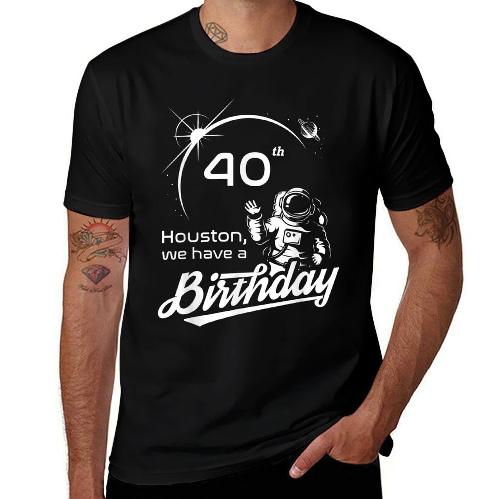 Astronaut 40th Birthday Chic Clothing Perfect Delivery Gift  Fade-proof Color T-Shirt