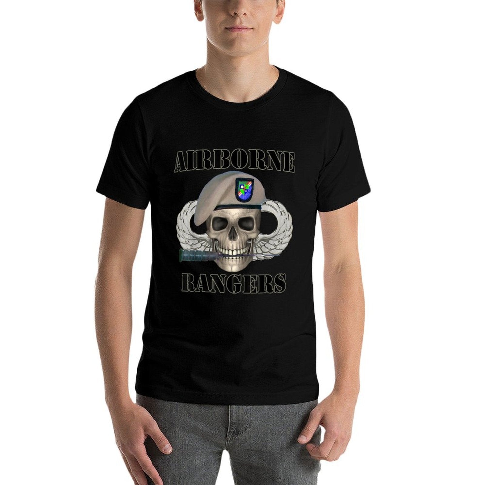 Airborne Rangers - Army Vets of Ft Benning Rangers Design  Easy-care T-Shirt