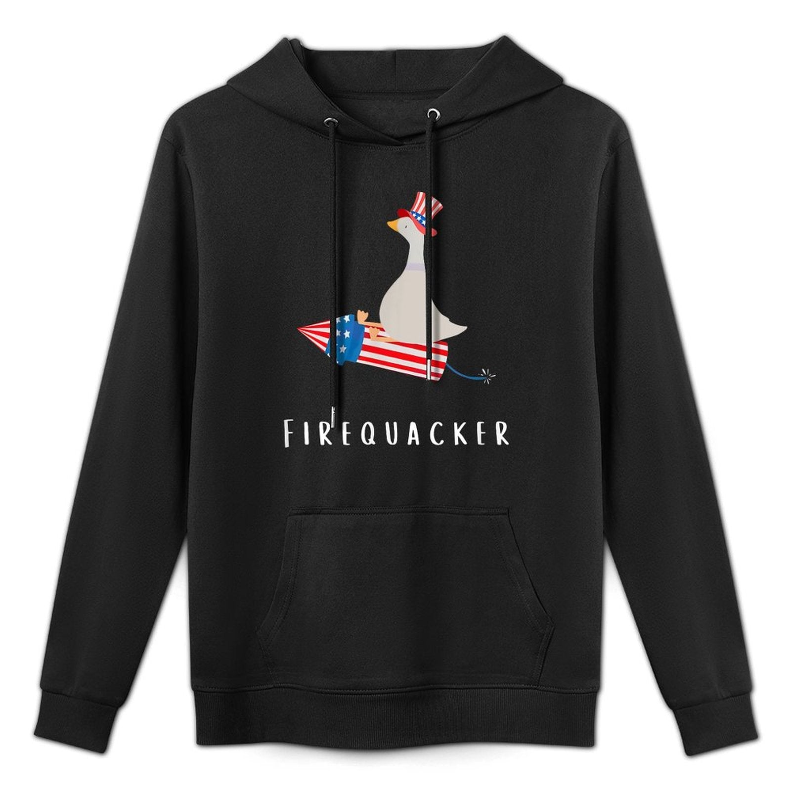 Funny Goose Fourth Of July Firequacker Independence Day Durable Construction Hoodie