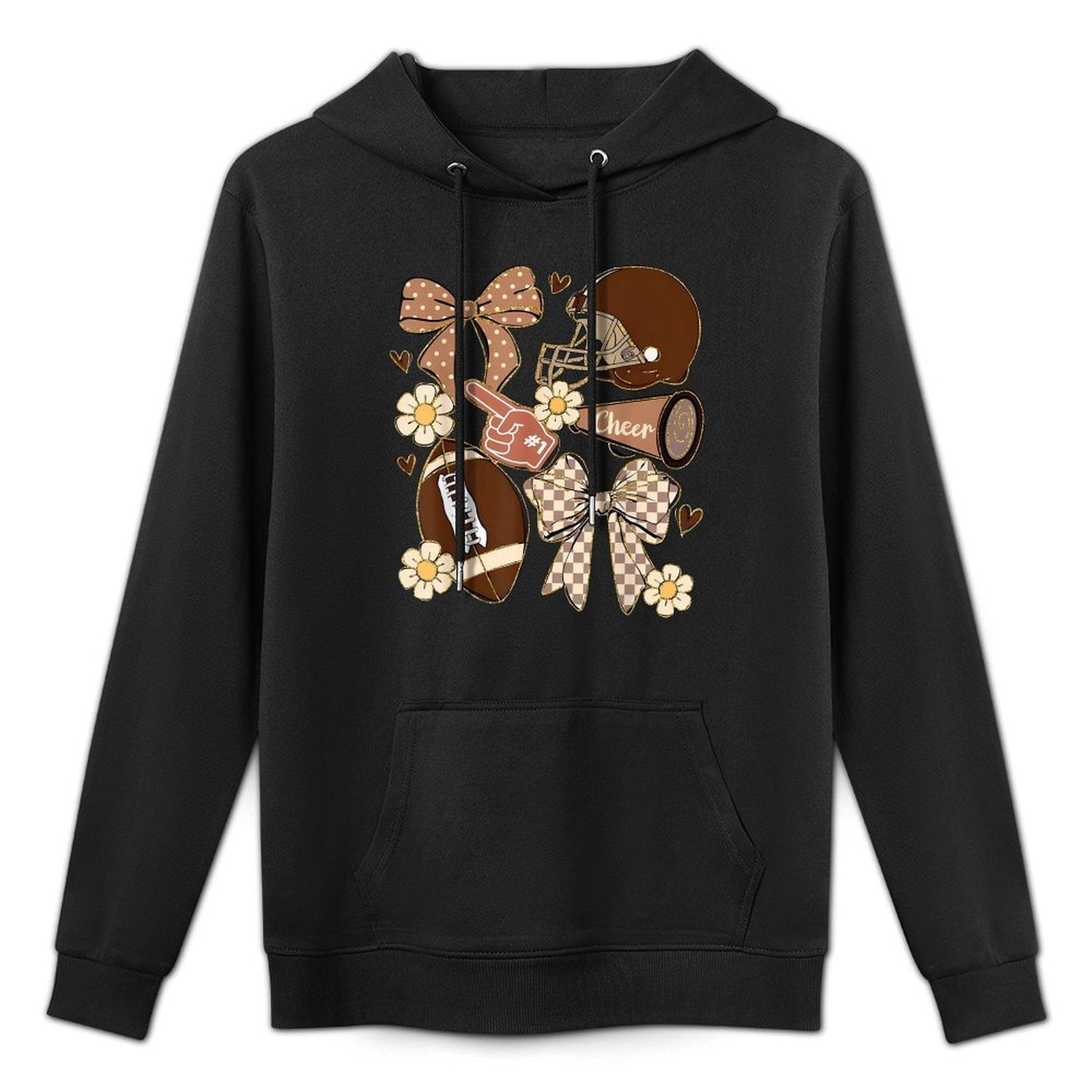 Cheer Touchdown American Football Game Day Coquette Bow Customizable Surface Hoodie